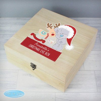 (image for) Personalised Colourful Tiny Tatty Teddy Large Wooden Christmas Eve Box