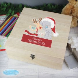 (image for) Personalised Colourful Tiny Tatty Teddy Large Wooden Christmas Eve Box