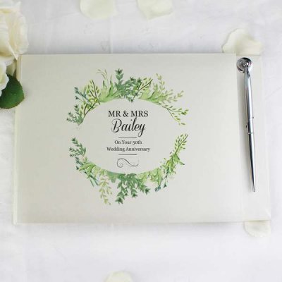 (image for) Personalised Fresh Botanical Guest Book & Pen