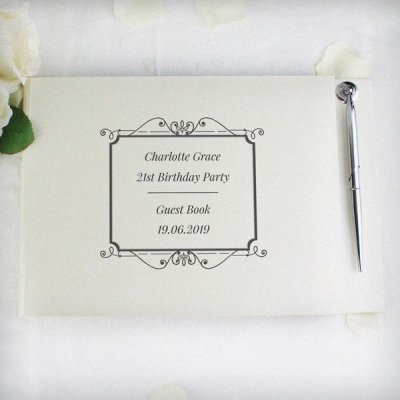 (image for) Personalised Black Guest Book & Pen