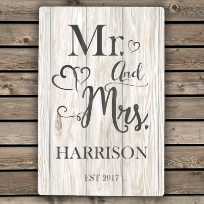 (image for) Personalised Mr & Mrs Metal Sign