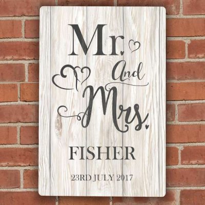 Personalised Mr & Mrs Metal Sign (image for) Personalised Mr & Mrs Metal Sign