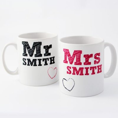 (image for) Personalised MR & MRS MUG SET