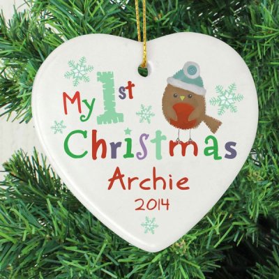 (image for) Personalised My 1st Christmas Ceramic Heart