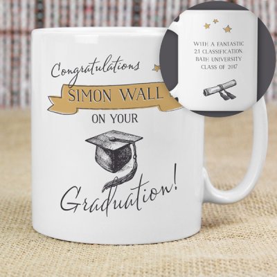 (image for) Personalised Gold Star Graduation Mug