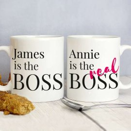 (image for) Personalised The Real Boss Mug Set