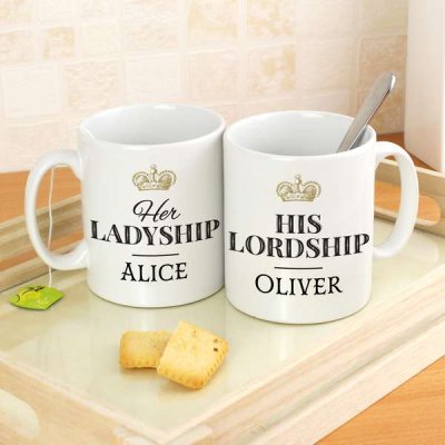 (image for) Personalised Ladyship and Lordship Mug Set