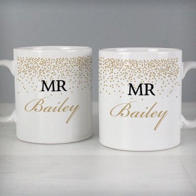 (image for) Personalised Gold Confetti Mug Set