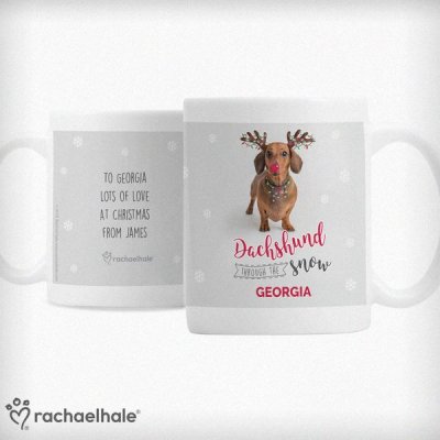 (image for) Personalised Rachael Hale Dachshund Through the Snow Mug