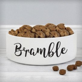 (image for) Personalised Any Name 14cm Medium White Pet Bowl