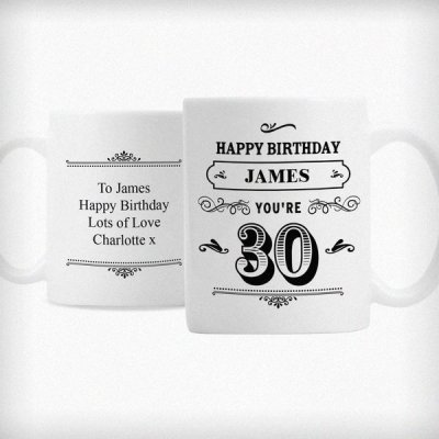 (image for) Personalised Birthday Vintage Typography Mug