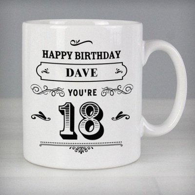 (image for) Personalised Birthday Vintage Typography Mug