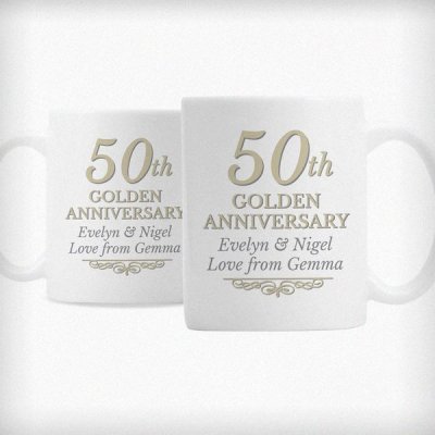 (image for) Personalised 50th Golden Anniversary Mug Set