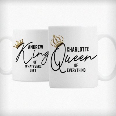 (image for) Personalised King and Queen of Everything Mug Set