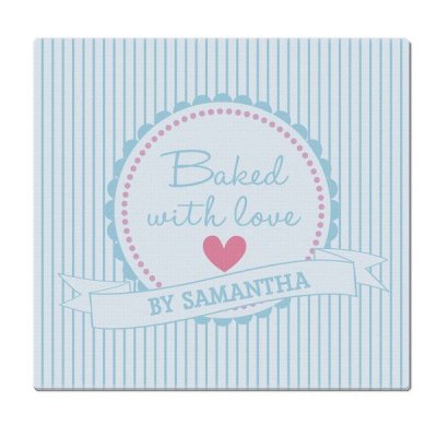 (image for) Personalised Baked With Love Glass Chopping Board