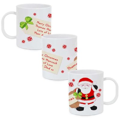 (image for) Personalised Felt Stitch Santa Plastic Mug