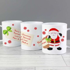 (image for) Personalised Felt Stitch Santa Plastic Mug