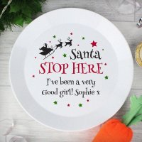 (image for) Personalised Santa Stop Here Plastic Plate