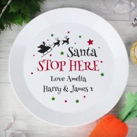 (image for) Personalised Santa Stop Here Plastic Plate