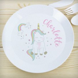 (image for) Personalised Baby Unicorn Plastic Plate