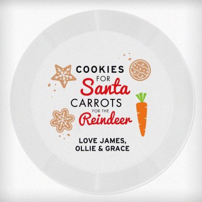 (image for) Personalised Cookies for Santa Christmas Eve Plastic Plate