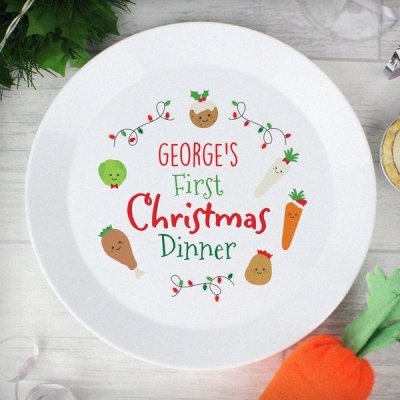 (image for) Personalised 'First Christmas Dinner' Plastic Plate