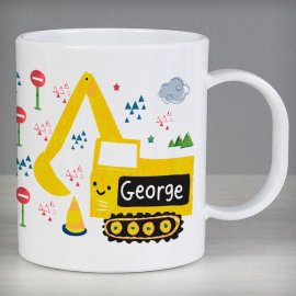 (image for) Personalised Digger Plastic Mug