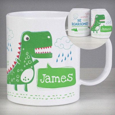 (image for) Personalised 'Be Roarsome' Dinosaur Plastic Mug