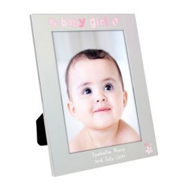 (image for) Personalised Silver 5x7 Baby Girl Photo Frame