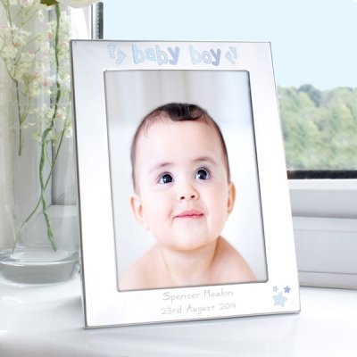 (image for) Personalised Silver 5x7 Baby Boy Photo Frame