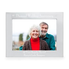 (image for) Personalised Silver 5x7 Diamond Anniversary Landscape Photo Fram