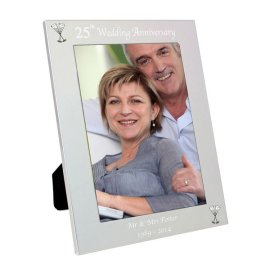 (image for) Personalised Silver 5x7 25th Wedding Anniversary Photo Frame