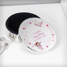 (image for) Personalised Fairy Round Trinket Box