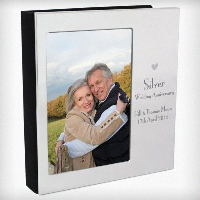 (image for) Personalised Decorative Silver Anniversary Photo Frame Album 6x4