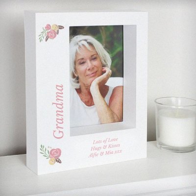 (image for) Personalised Floral Bouquet 5x7 Box Photo Frame