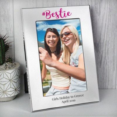 (image for) Personalised #Bestie 4x6 Silver Photo Frame