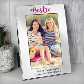 (image for) Personalised #Bestie 4x6 Silver Photo Frame