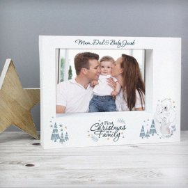 (image for) Personalised Polar Bear '1st Christmas As A Family' 7x5 Box Photo Frame