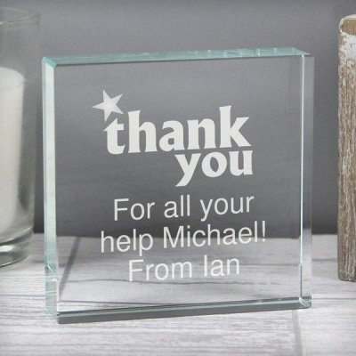 (image for) Personalised Thank you Large Crystal Token