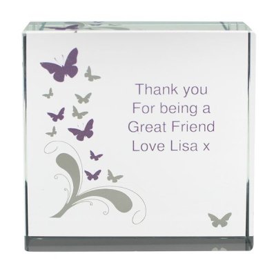 (image for) Personalised Butterflies Large Crystal Token