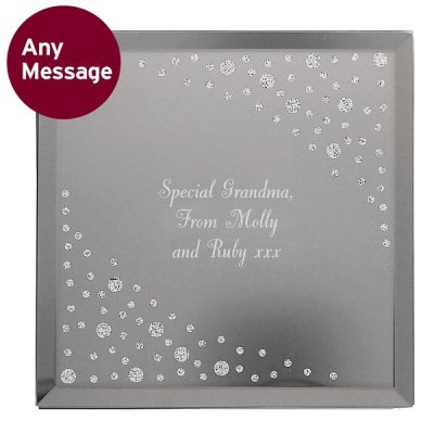 (image for) Personalised Any Message Diamante Glass Trinket Box