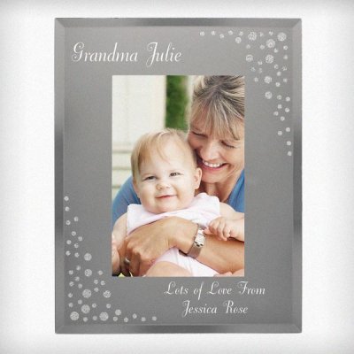 (image for) Personalised Any Message Diamante 6x4 Portrait Glass Photo Frame