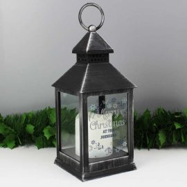 (image for) Personalised Christmas Frost Rustic Black Lantern