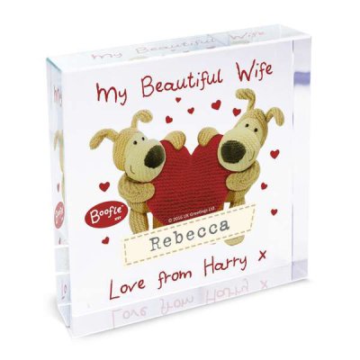 (image for) Personalised Boofle Shared Heart Large Crystal Token