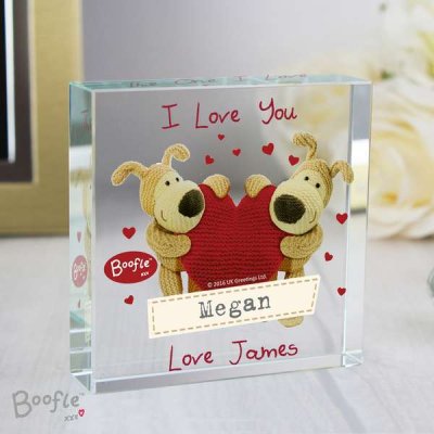 (image for) Personalised Boofle Shared Heart Large Crystal Token
