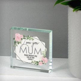(image for) Personalised Abstract Rose Large Crystal Token