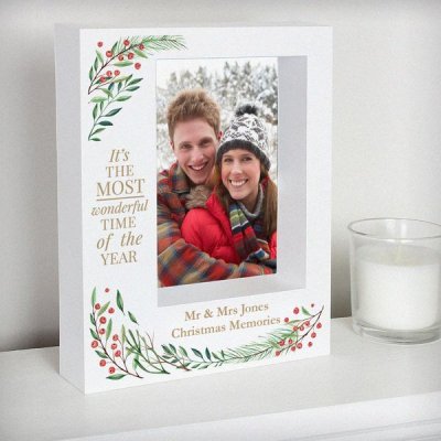 (image for) Personalised 'Wonderful Time of The Year Christmas' 7x5 Box Photo Frame