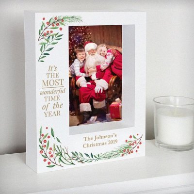 (image for) Personalised 'Wonderful Time of The Year Christmas' 7x5 Box Photo Frame