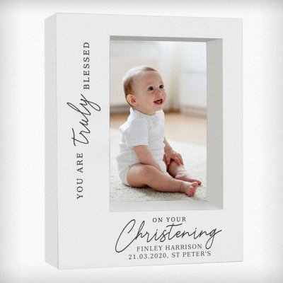 (image for) Personalised 'Truly Blessed' Christening 7x5 Box Photo Frame