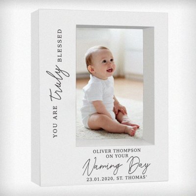 (image for) Personalised 'Truly Blessed' Naming Day 7x5 Box Photo Frame